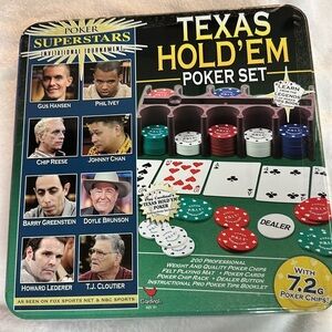 Cardinal Poker Superstars Invitational Tournament Texas Hold'Em Poker Set Unused